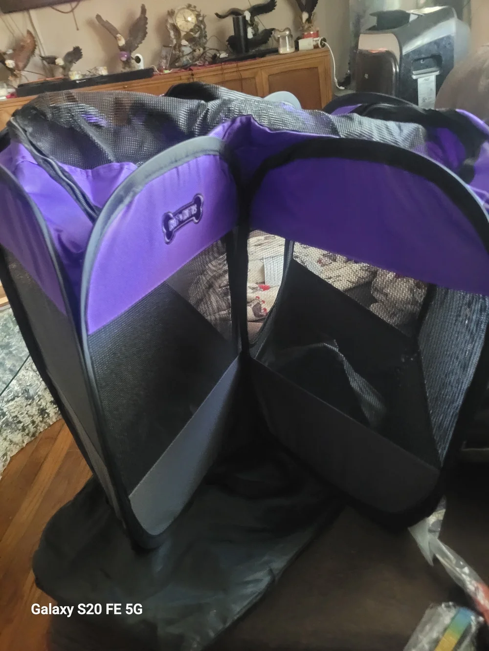 Travel Pet Playpen Purple and Black